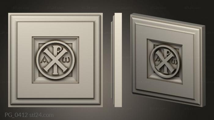 Horisontal panel (Facade with religious symbols2, PG_0412) 3D models for cnc