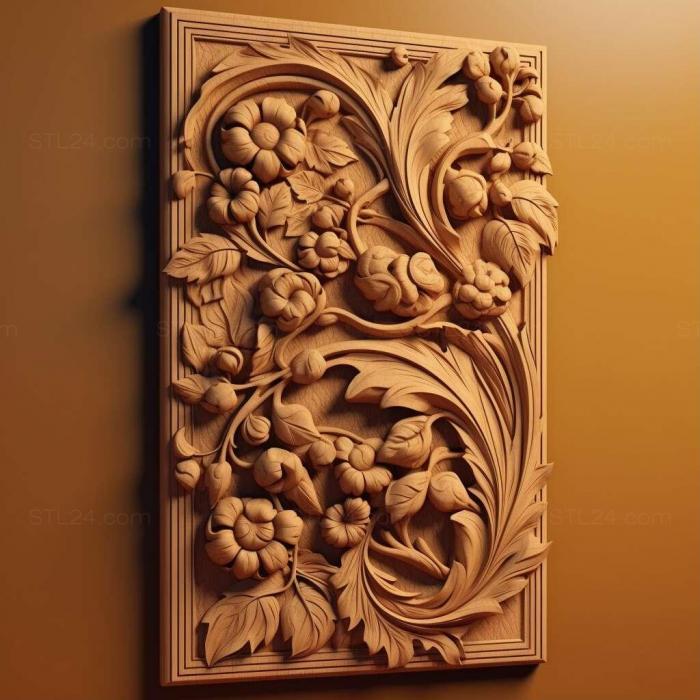 Patterns and decorations (stl Flat design 1, PATTERN_1097) 3D models for cnc