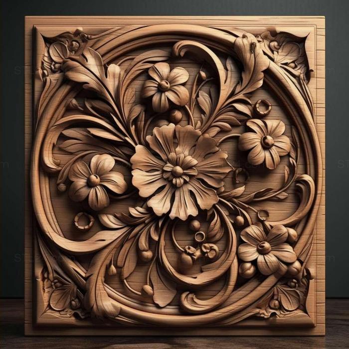 Patterns and decorations (stl Flat design 3, PATTERN_1099) 3D models for cnc