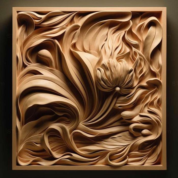 Patterns and decorations (stl Georgia OKeeffe 3, PATTERN_1151) 3D models for cnc