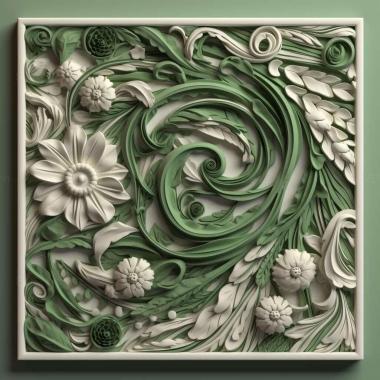 Patterns and decorations stl green white 1 3d model