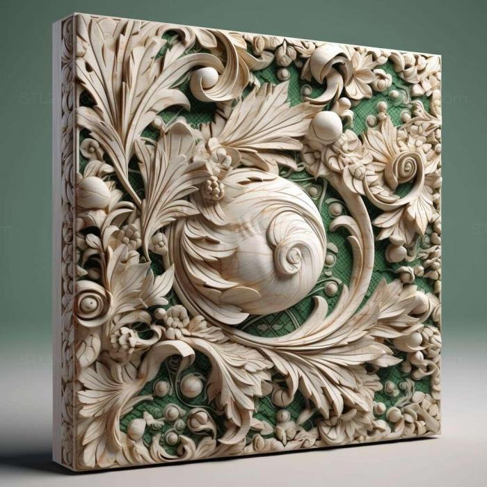 Patterns and decorations (stl green white 2, PATTERN_1170) 3D models for cnc