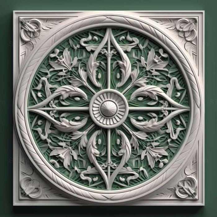 Patterns and decorations (stl green white 3, PATTERN_1171) 3D models for cnc
