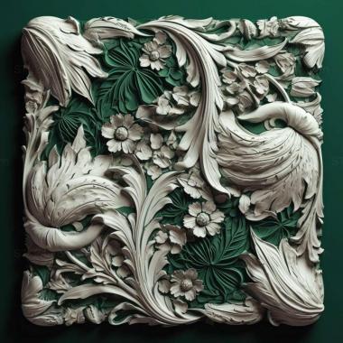 Patterns and decorations stl green white 4 3d model