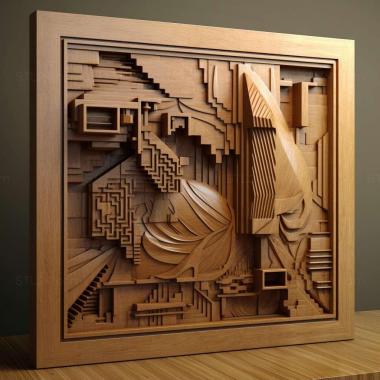 Patterns and decorations Frank Lloyd Wright 3 3d model