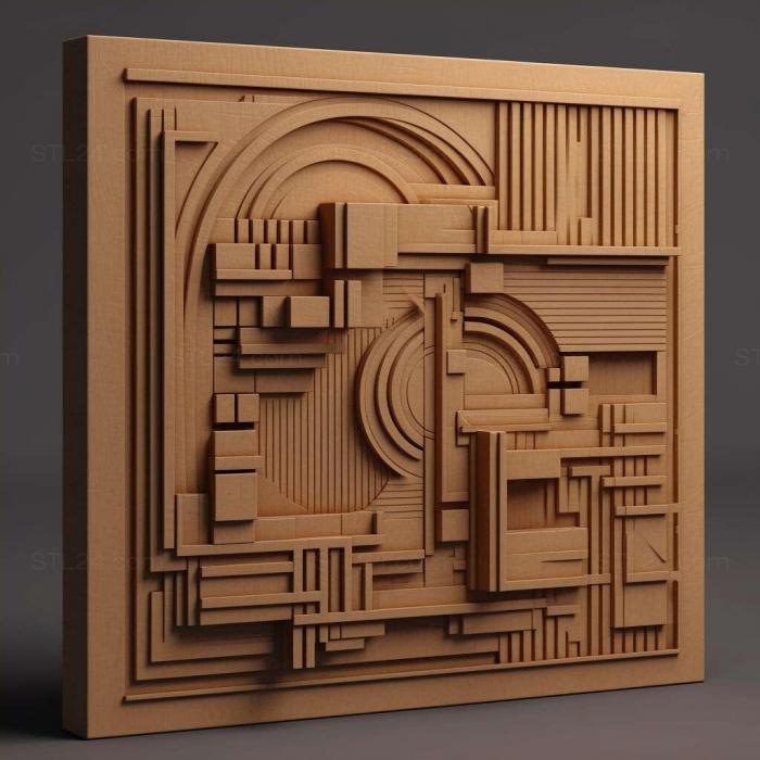 Patterns and decorations (Frank Lloyd Wright 4, PATTERN_1200) 3D models for cnc