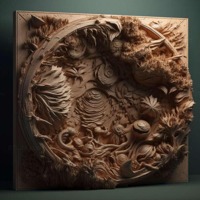 Patterns and decorations (stl Hydrochasma rictum 1, PATTERN_1201) 3D models for cnc