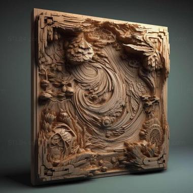 Patterns and decorations stl Hydrochasma rictum 2 3d model