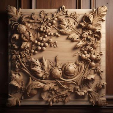 Patterns and decorations st Baroque style arved wooden 2 3d model
