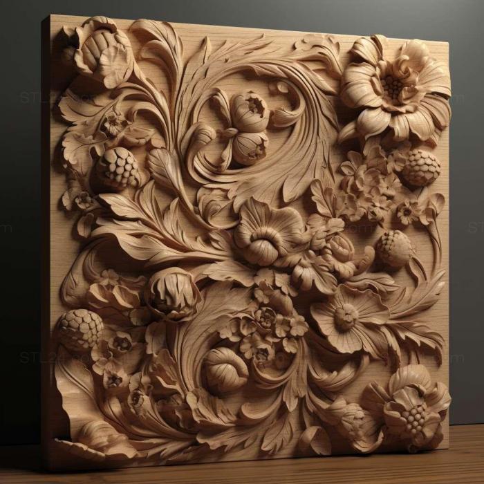 Patterns and decorations (stl Glossotilla 3, PATTERN_1227) 3D models for cnc
