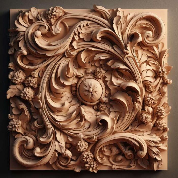 Patterns and decorations (stl Glossotilla 4, PATTERN_1228) 3D models for cnc