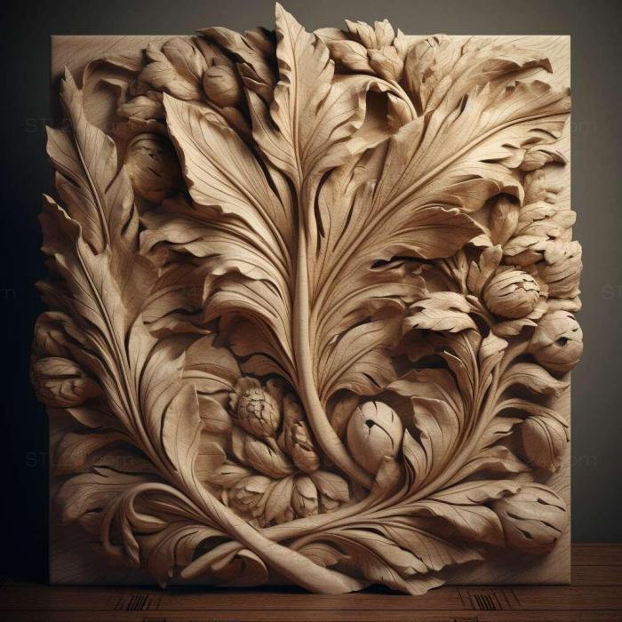 Patterns and decorations (stl Evacanthus interruptus 1, PATTERN_1321) 3D models for cnc