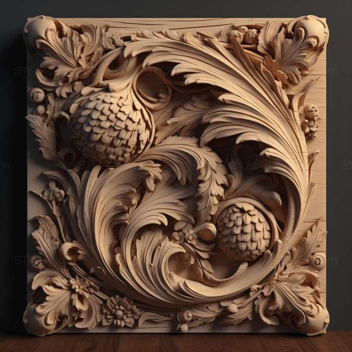 Patterns and decorations (stl Evacanthus interruptus 2, PATTERN_1322) 3D models for cnc