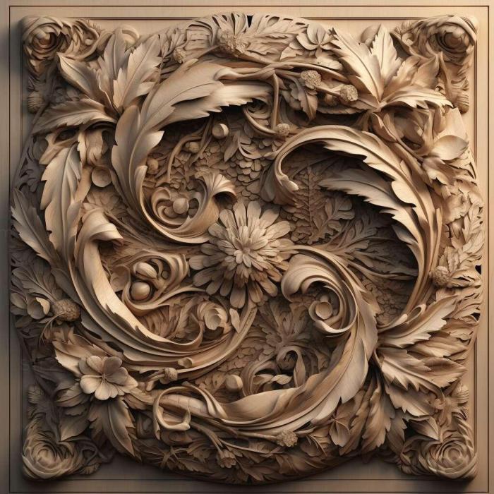 Patterns and decorations (stl Evacanthus interruptus 4, PATTERN_1324) 3D models for cnc