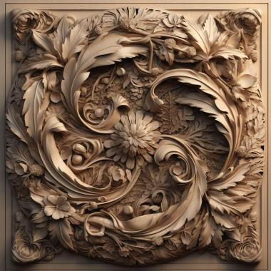 Patterns and decorations stl Evacanthus interruptus 4 3d model