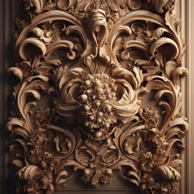 Patterns and decorations stl baroque style 2 3d model