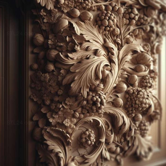 Patterns and decorations (stl baroque style 4, PATTERN_136) 3D models for cnc