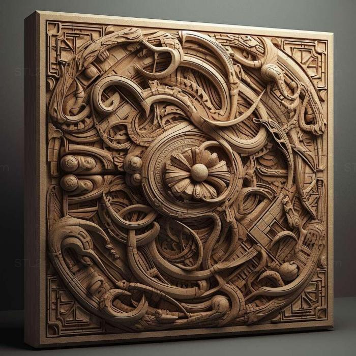 Patterns and decorations (stl Shaposhnikovia electri 2, PATTERN_1378) 3D models for cnc