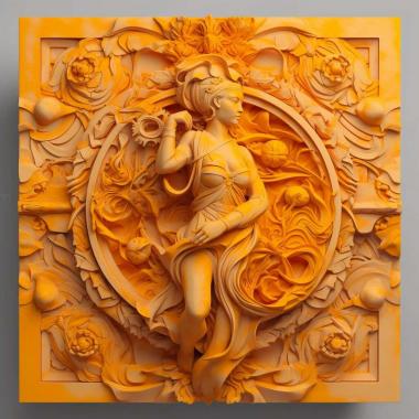 Patterns and decorations stl orange yellow 1 3d model