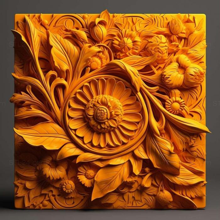 Patterns and decorations (stl orange yellow 2, PATTERN_1402) 3D models for cnc