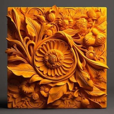 Patterns and decorations stl orange yellow 2 3d model