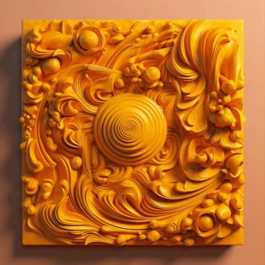 Patterns and decorations stl orange yellow 4 3d model