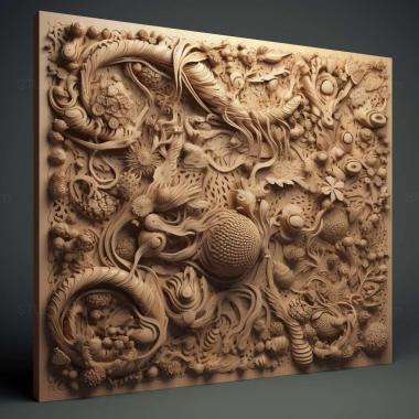 Patterns and decorations Asianthrips setifer 2 3d model