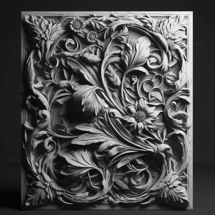 Patterns and decorations (black and white 4, PATTERN_1452) 3D models for cnc