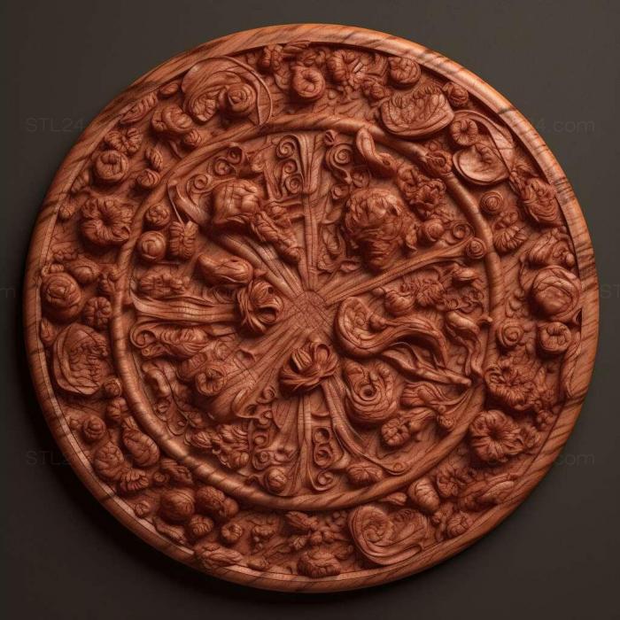 Patterns and decorations (stl pepperoni pizza 4, PATTERN_148) 3D models for cnc