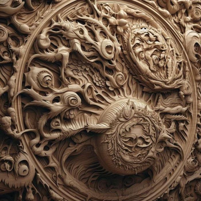 Patterns and decorations (stl hyperrealistic ultra 4, PATTERN_1480) 3D models for cnc