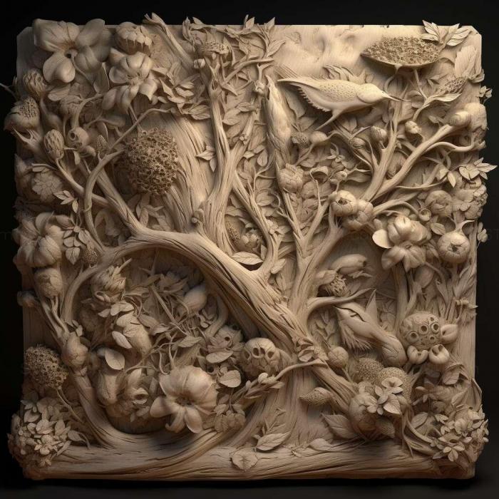 Patterns and decorations (stl Rhipidura verreauxi 1, PATTERN_1549) 3D models for cnc