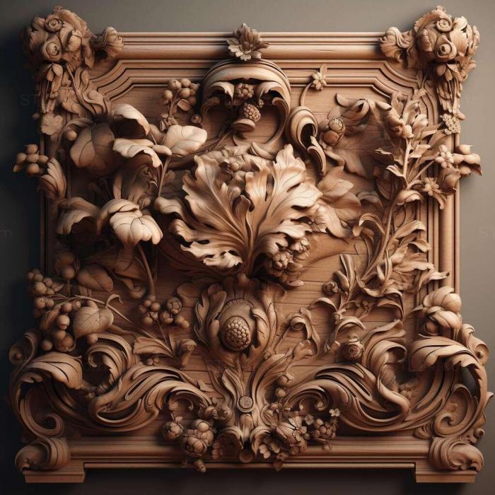 Patterns and decorations (stl Baroque style carved 1, PATTERN_1561) 3D models for cnc