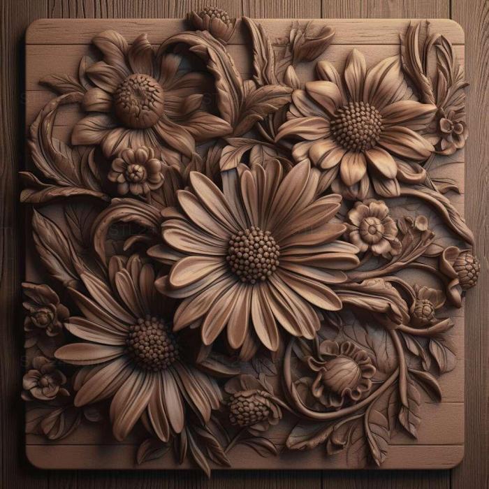 Patterns and decorations (st Anthemurgus passiflorae 1, PATTERN_1573) 3D models for cnc