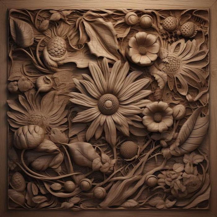 Patterns and decorations (st Anthemurgus passiflorae 2, PATTERN_1574) 3D models for cnc