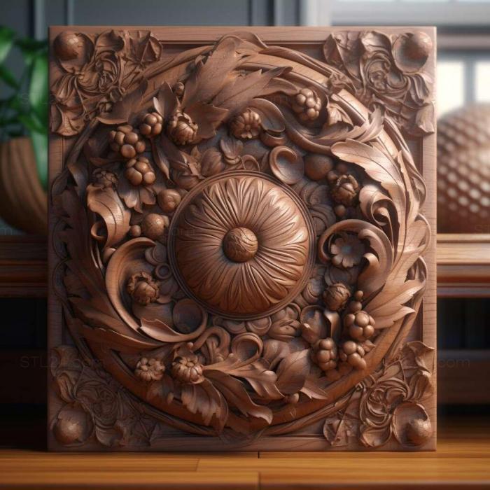 Patterns and decorations (stl ray tracing 4, PATTERN_1596) 3D models for cnc