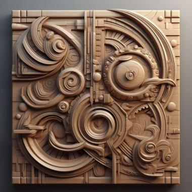Patterns and decorations futuristic concept 2 3d model