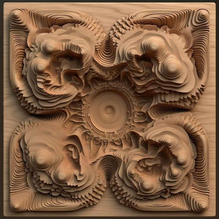 Patterns and decorations (st Benoit B Mandelbrot 2, PATTERN_1670) 3D models for cnc