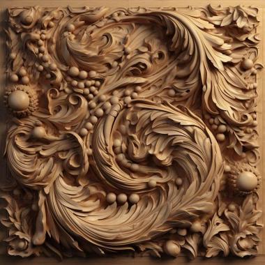 Patterns and decorations stl Kradibia corneri 4 3d model