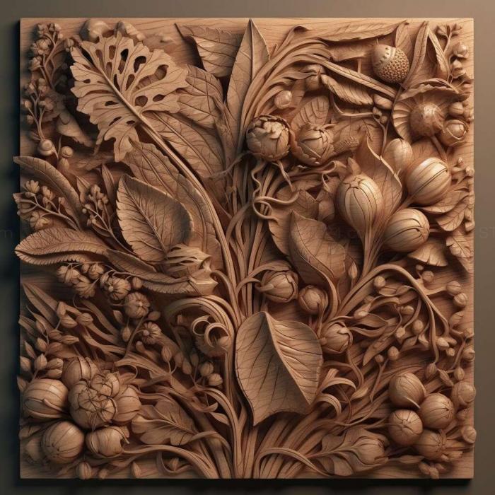 Patterns and decorations (stl Hydrosalpinx sericea 3, PATTERN_1803) 3D models for cnc