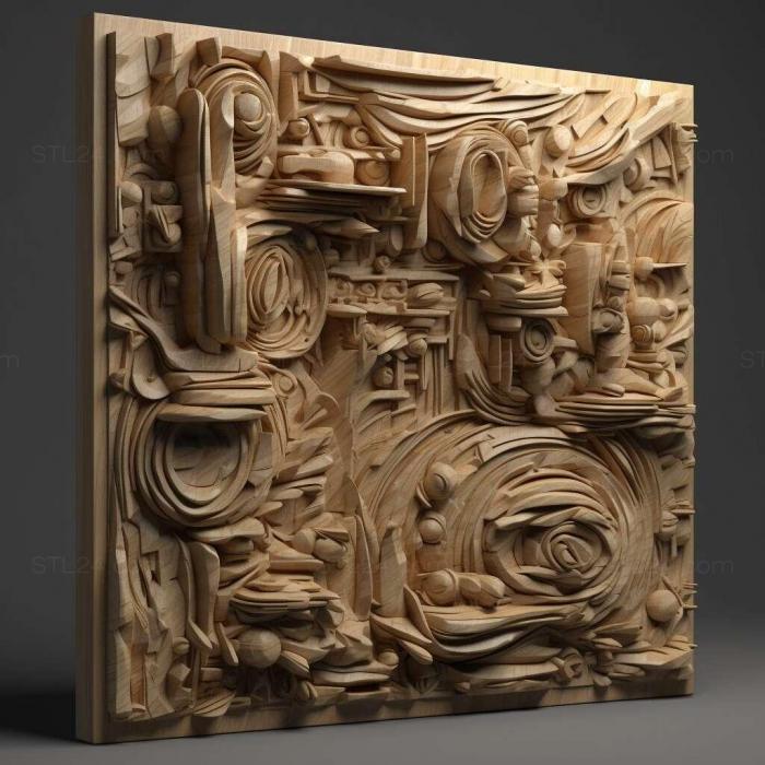 Patterns and decorations (stl Abstract Expressionism 2, PATTERN_1806) 3D models for cnc