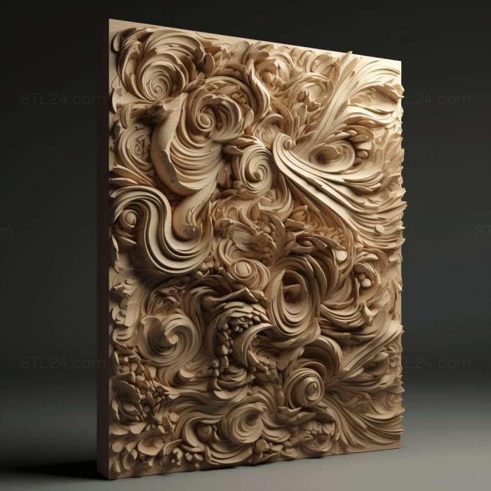 Patterns and decorations (stl Abstract Expressionism 3, PATTERN_1807) 3D models for cnc