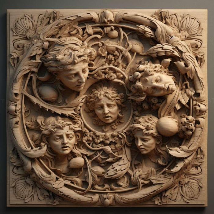 Patterns and decorations (stl Glossonotus 2, PATTERN_1934) 3D models for cnc
