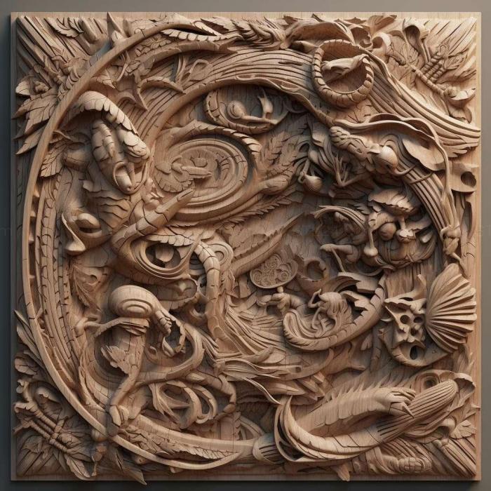 Patterns and decorations (stl Phyllergates 4, PATTERN_1940) 3D models for cnc