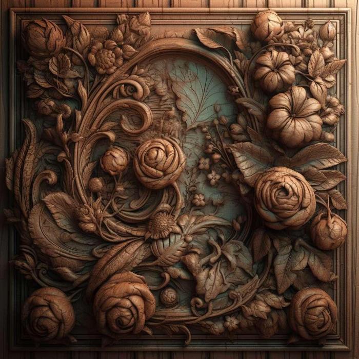 Patterns and decorations (stl background painting 2, PATTERN_198) 3D models for cnc