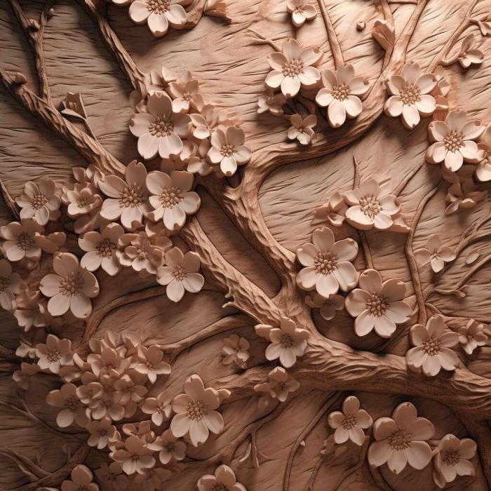 Patterns and decorations (cherry blossoms 1, PATTERN_2013) 3D models for cnc