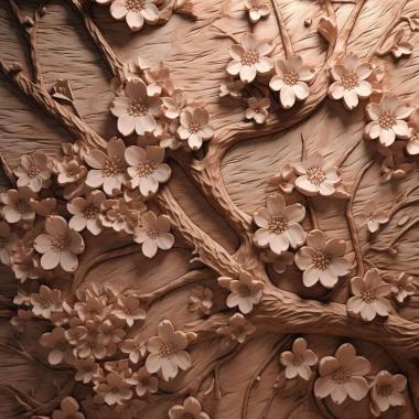 Patterns and decorations cherry blossoms 1 3d model
