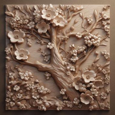 Patterns and decorations st cherry blossoms 1 3d model