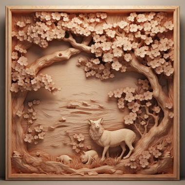 Patterns and decorations st cherry blossoms 3 3d model