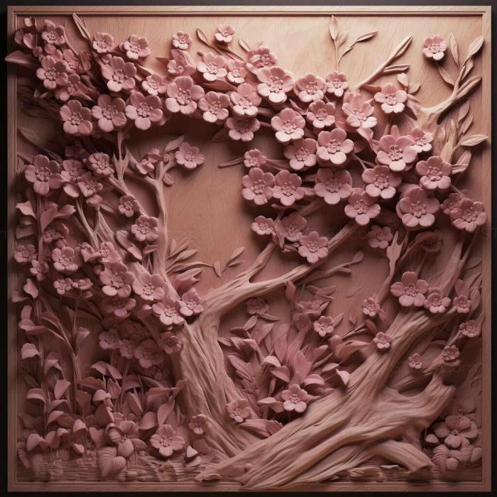 Patterns and decorations (st cherry blossoms 4, PATTERN_2052) 3D models for cnc