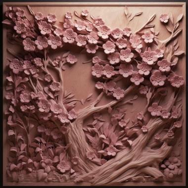 Patterns and decorations st cherry blossoms 4 3d model